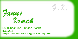 fanni krach business card